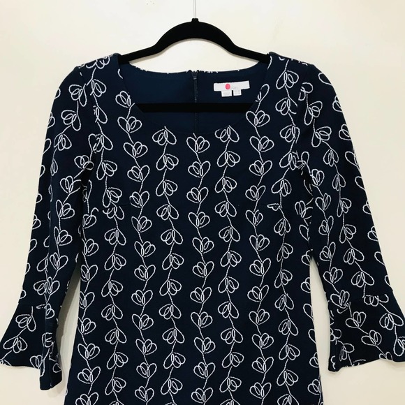 Boden Climbing Vine Dress In Navy Blue Sheath Women's Size 4 - Picture 4 of 9